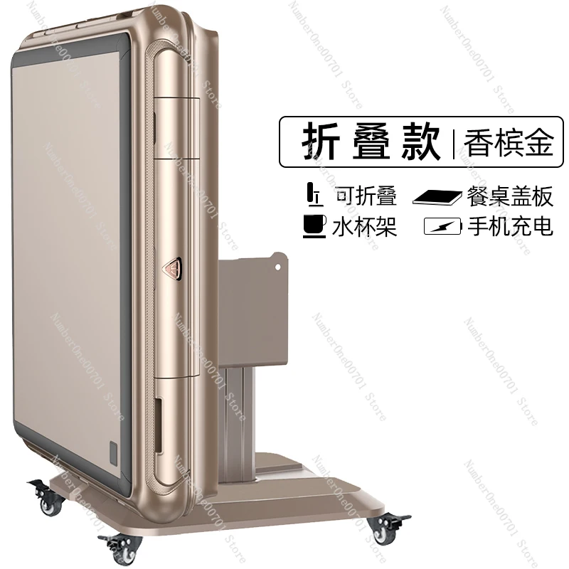 4 Player Automatic Foldable Mahjong Table, European Style Electric Game and Dining Table 2-in-1 Home Use