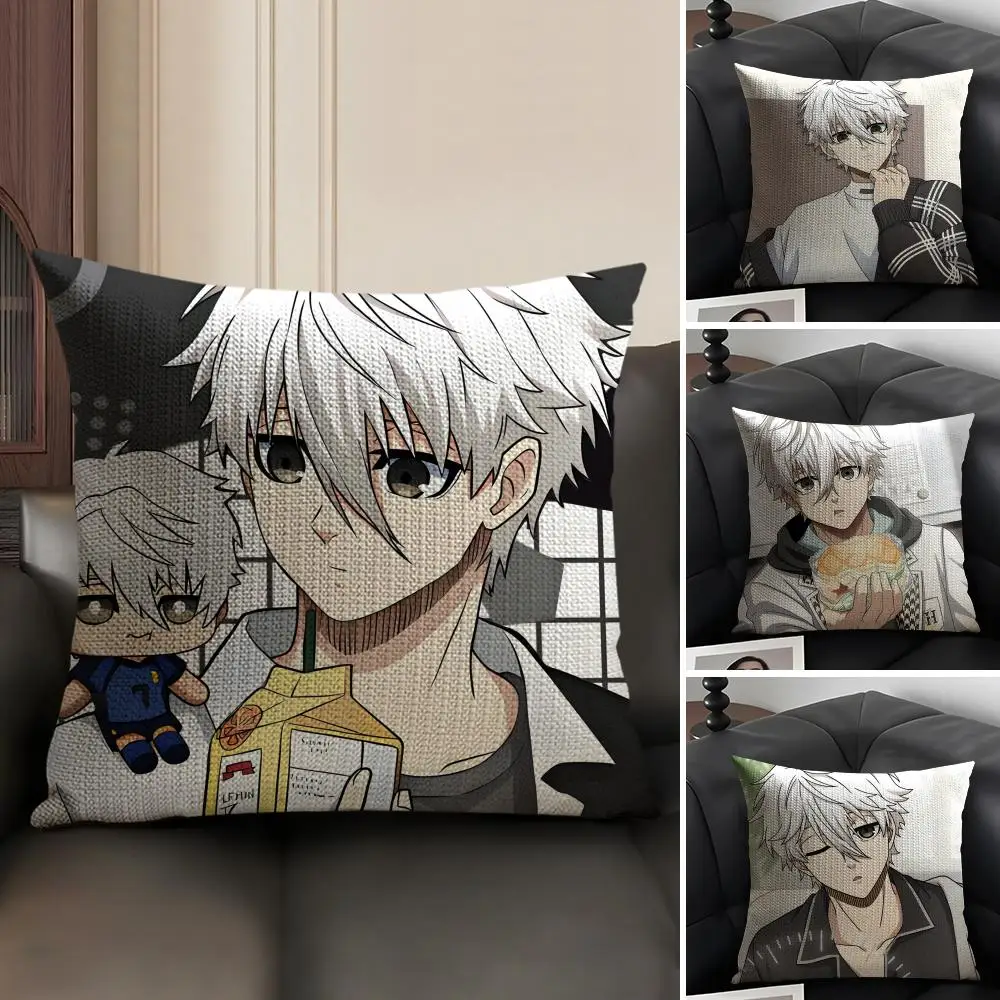 Anim B-Blue LockS Seishiro N-Nagi Pillow Case Pattern Printed Pillowcase for Living Room Sofa Cushion Cover & Bedroom Decor
