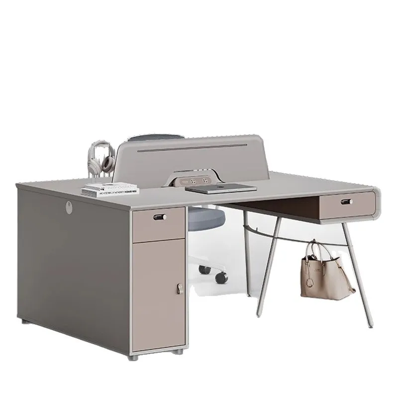 Staff office desk and chair combination, simple and versatile four-person desk staff space office screen workstation combination