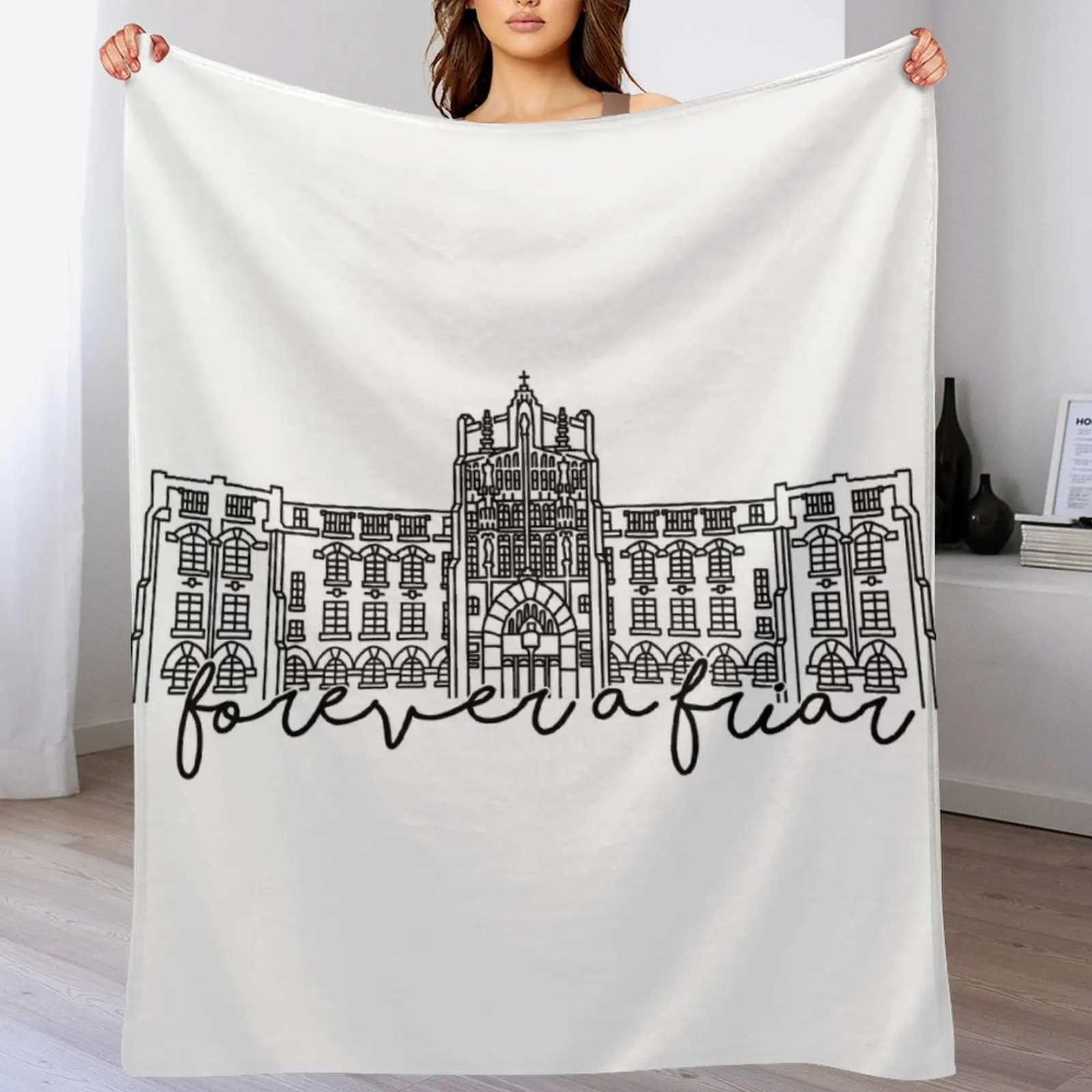 

Forever a Friar Providence College Harkins Hall Throw Blanket Personalized Gift Loose Blankets