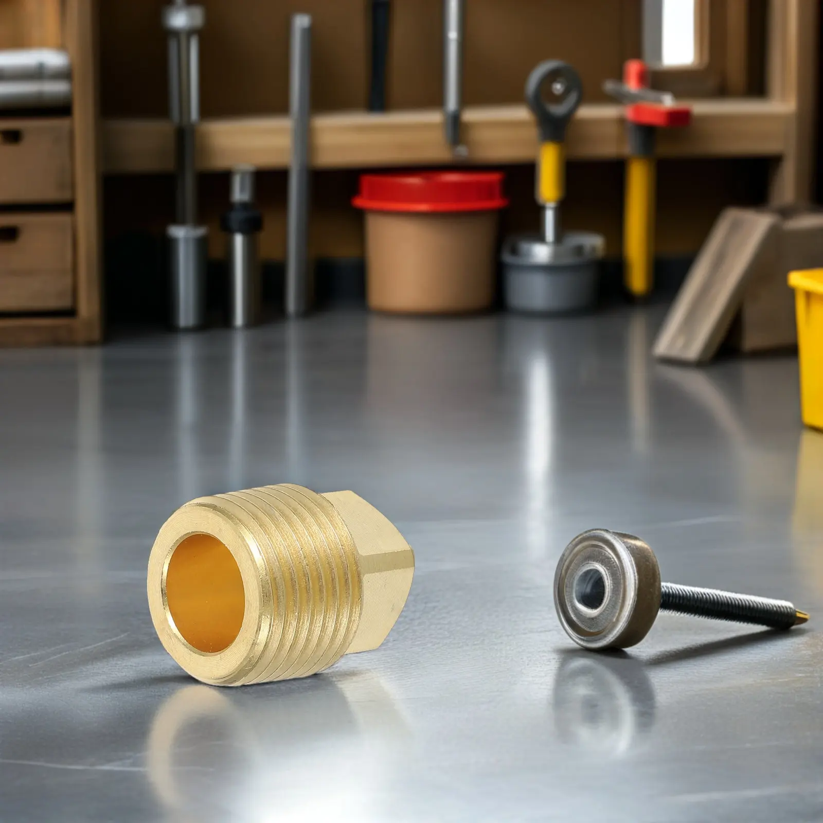 Marine Boat Brass Threaded Plug Leakproof Garboard Drain Plug Replacement for Hulls Brass End Cap Tube Fitting Spare