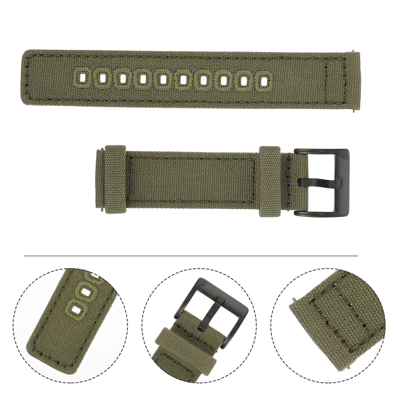 

Quick Release Canvas Watch Band 20mm Scratch Resistant Lightweight Sports Casual Dress Up Replacement Strap Canvas Watch Band