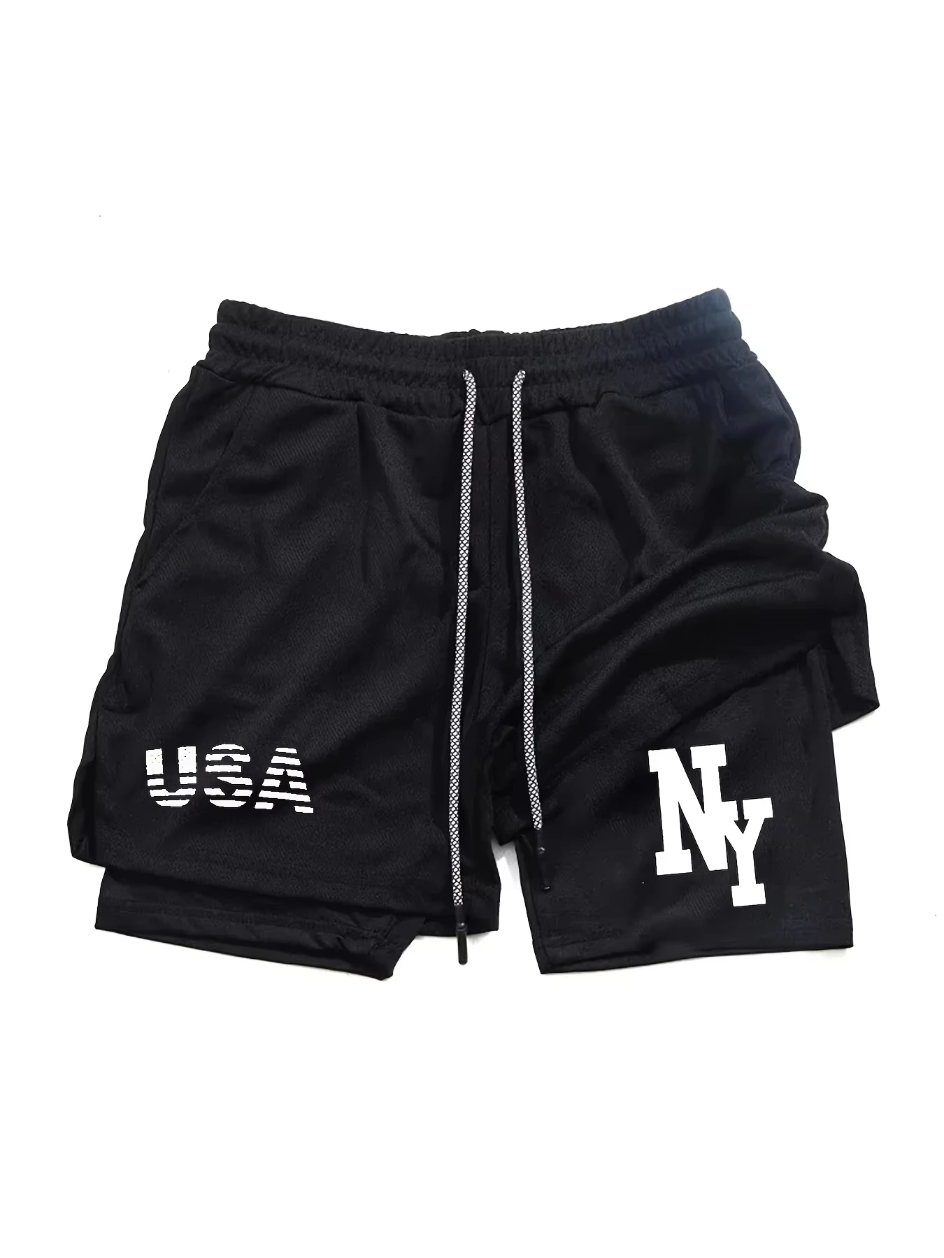 

2025 Summer Men'S Fitness Shorts Quick-Dry And Breathable Running Training Pants with Elastic Waistband Trendy Print