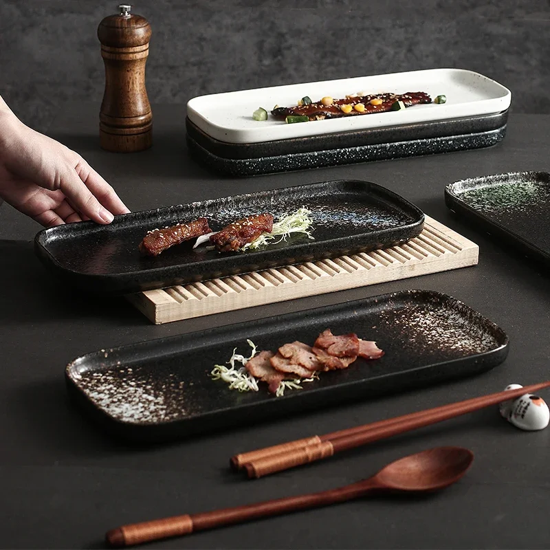 LingAo-Ceramic Rectangular Dessert Display Tray