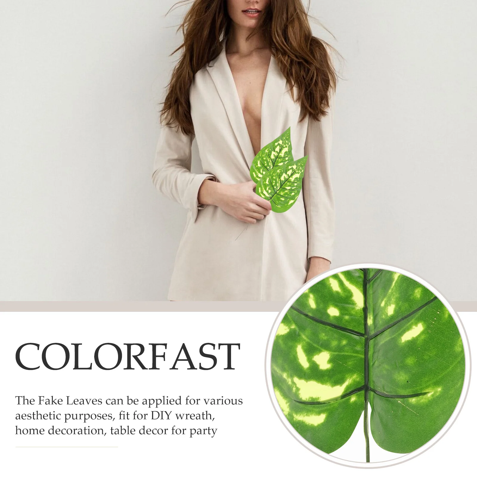 

5pcs Artificial Cloth Lifelike Faux Leaves For Diy Wreath Flower Arrangement Decorative Greenery Leaf Decor Home Party Table