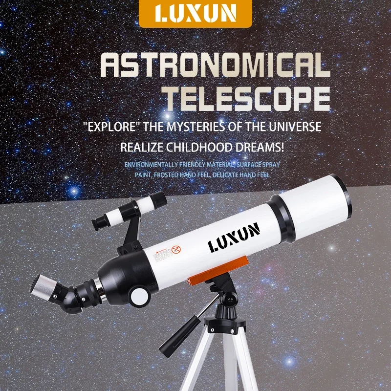 LUXUN Refractor Astronomical Telescope 70500 Telescope Astronomical With Phone Adapter 70mm Aperture View Moon And Plant