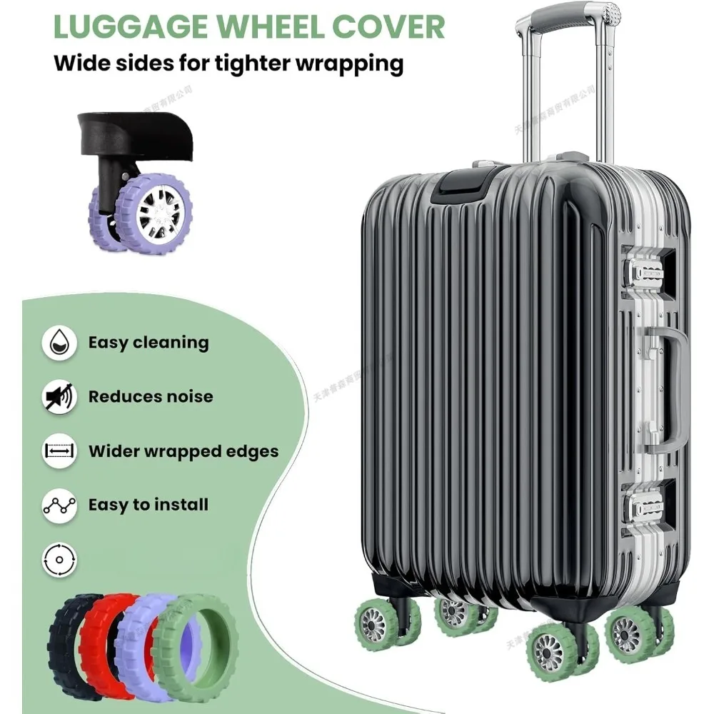 

Silicone Luggage Wheel Protector Noise Reduction for Luggage Universal Wheels To Prevent Floor Damage Travel Accessories