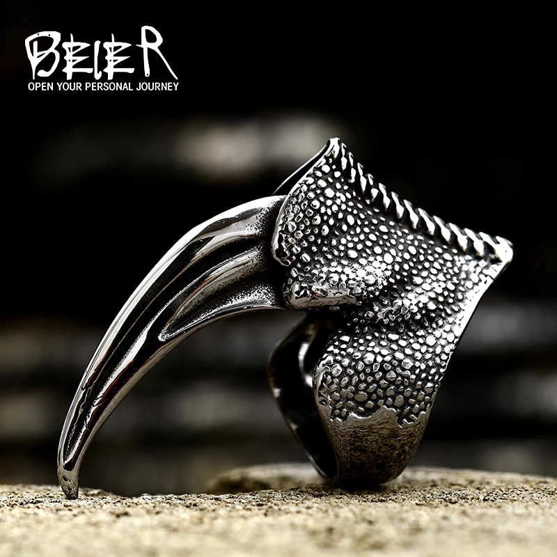 Viking Ravens Men Ring Norse Mythology Odin Crow Nordic Amulet Jewelry Rock  Finger Animal Ring