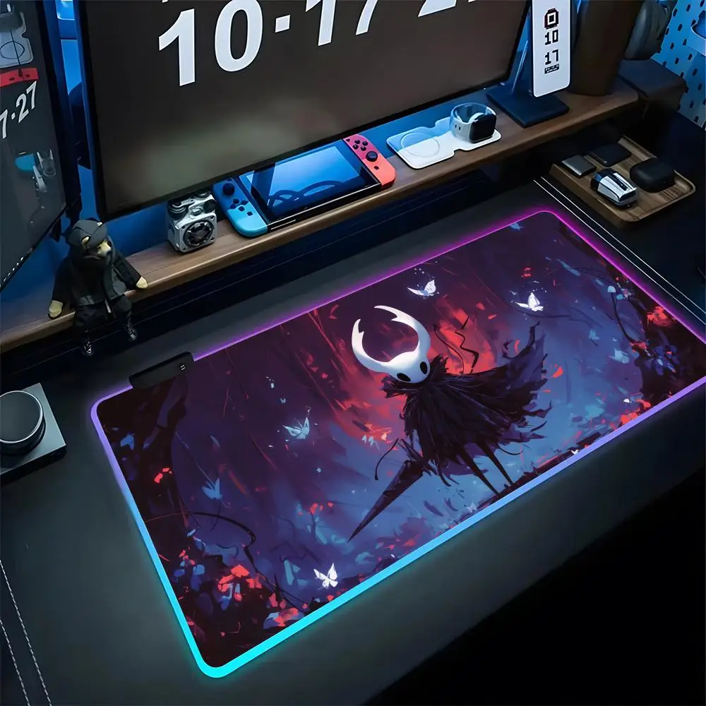 

Hollow Knight Mouse Pad Gaming Pearlescent Rgb Mousepad Backlit Keyboard Gamer Girl Xxl Laptop Mat Table Pads Deskpad