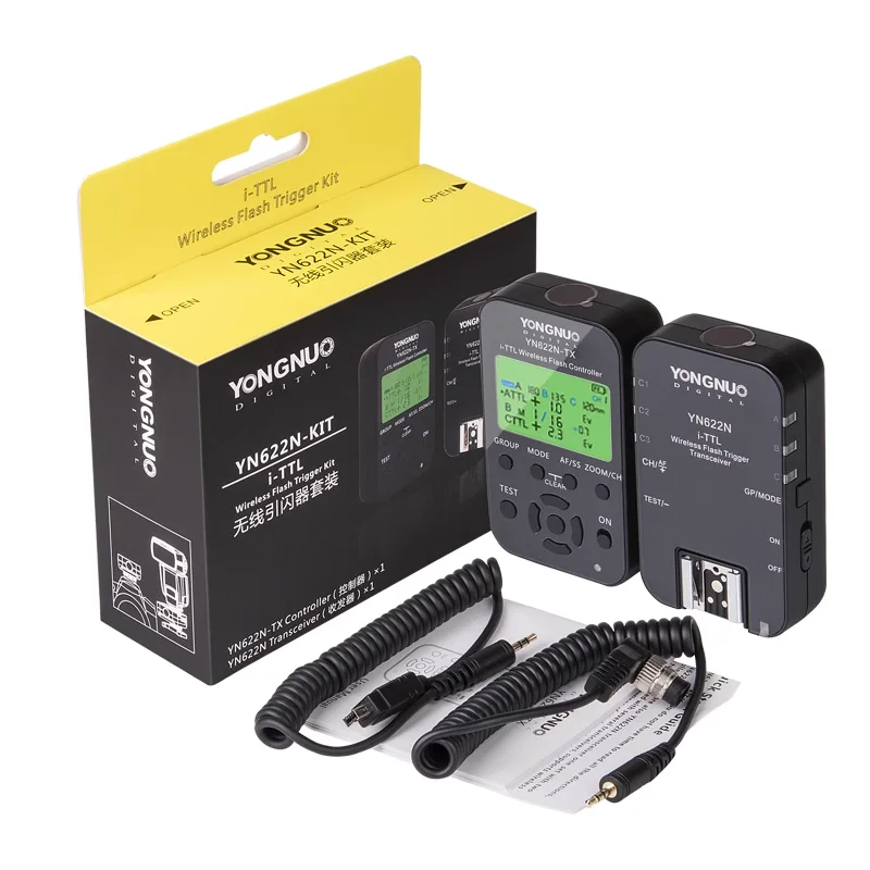 YONGNUO YN622N-KIT Wireless i-TTL Flash Trigger KitWith LED Screen For Nikon 1X YN622N-TX Controller and 1X YN622 N Transceiver