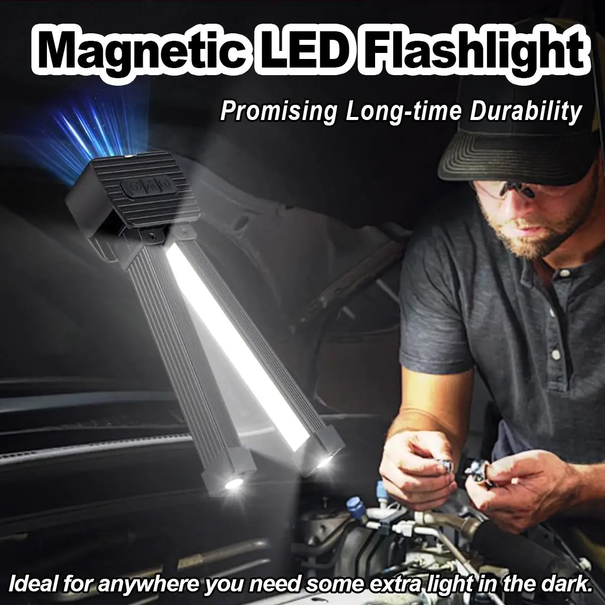 

Foldable Led Work Light Usb Flashlight Powerful Power Bank Working Hook Rechargeable Waterproof Flash Magnetic Dimming Rotatable