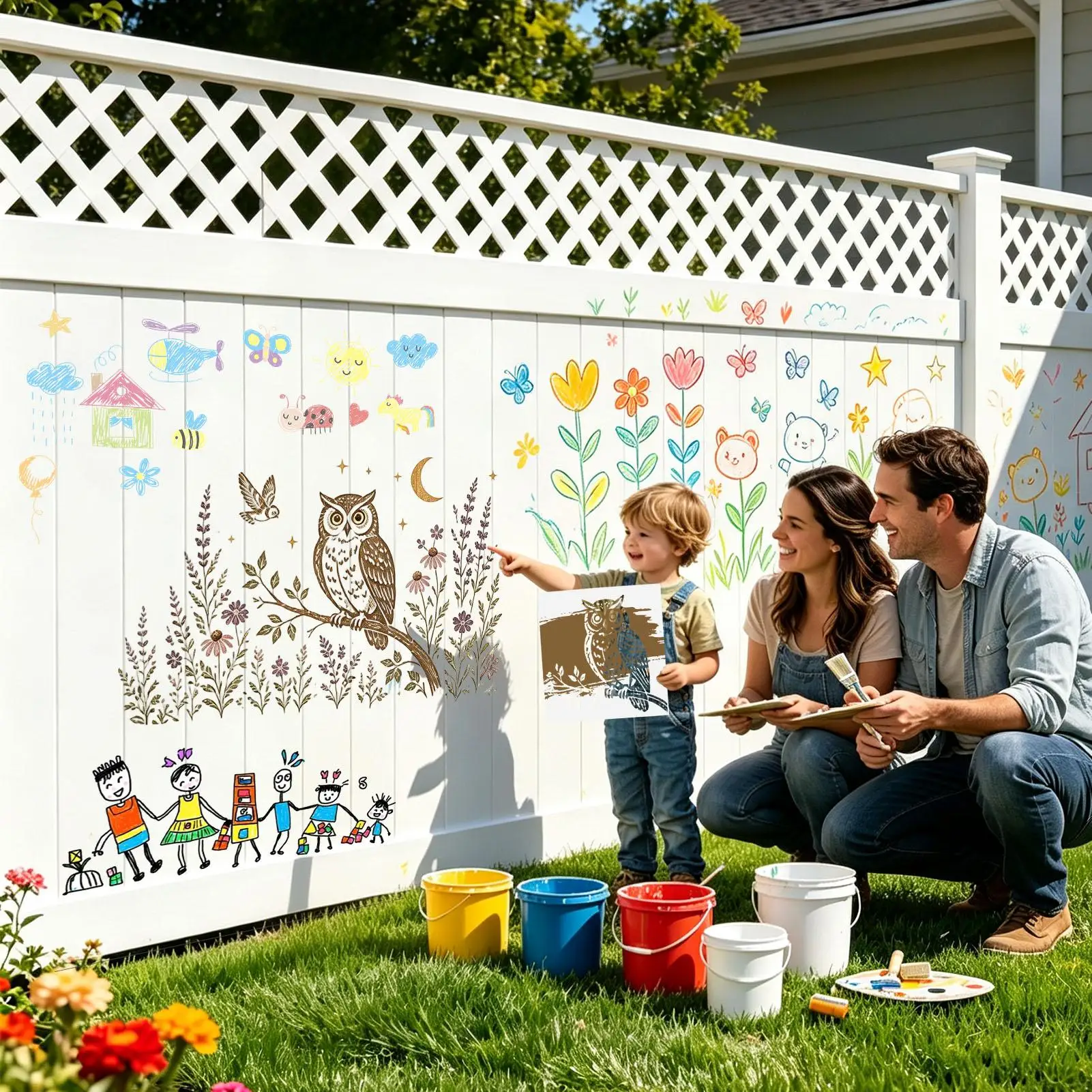 Flower Wall Stencil Reusable DIY Glass Vase Decor Templates Garden Wall Templates For Artists Homeowners Renters Painters Home