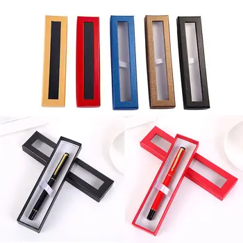 10 ชิ้นกล่องปากกาหน้าต่างโปร่งใสกระดาษบรรจุภัณฑ์ของขวัญกล่องปากกาเจลดินสอกรณีกล่องปากกาบรรจุภัณฑ์เครื่องประดับของขวัญกล่องดินสอกล่อง