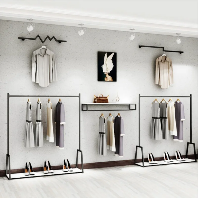 

Custom, High End Metal Garment Clothes Rack Stand Hanger Women Clothing Display Stand Clothes Display Rack for Showroom