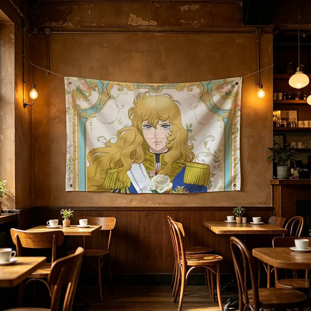 Rose of V-versailles Lady Oscar Flag Suitable For Party Club Outdoor Interior Wall Decoration Banner Fans Gift