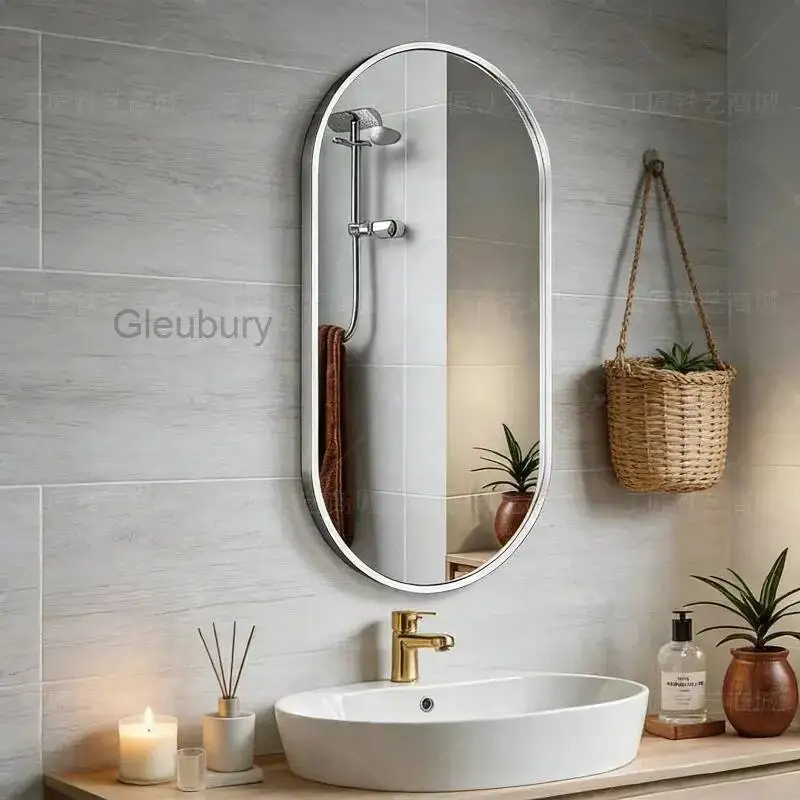 Oval Hanging Men Funky Girls Mirror Luxury Bathroom Bedroom Wall Vanity Living Room Mirror Decoration Espelhos Home Decorations