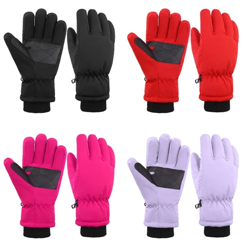 49ME 2Pcs Waterproof Kids Ski Gloves Warm Insulated Cold Protections Snow Mittens