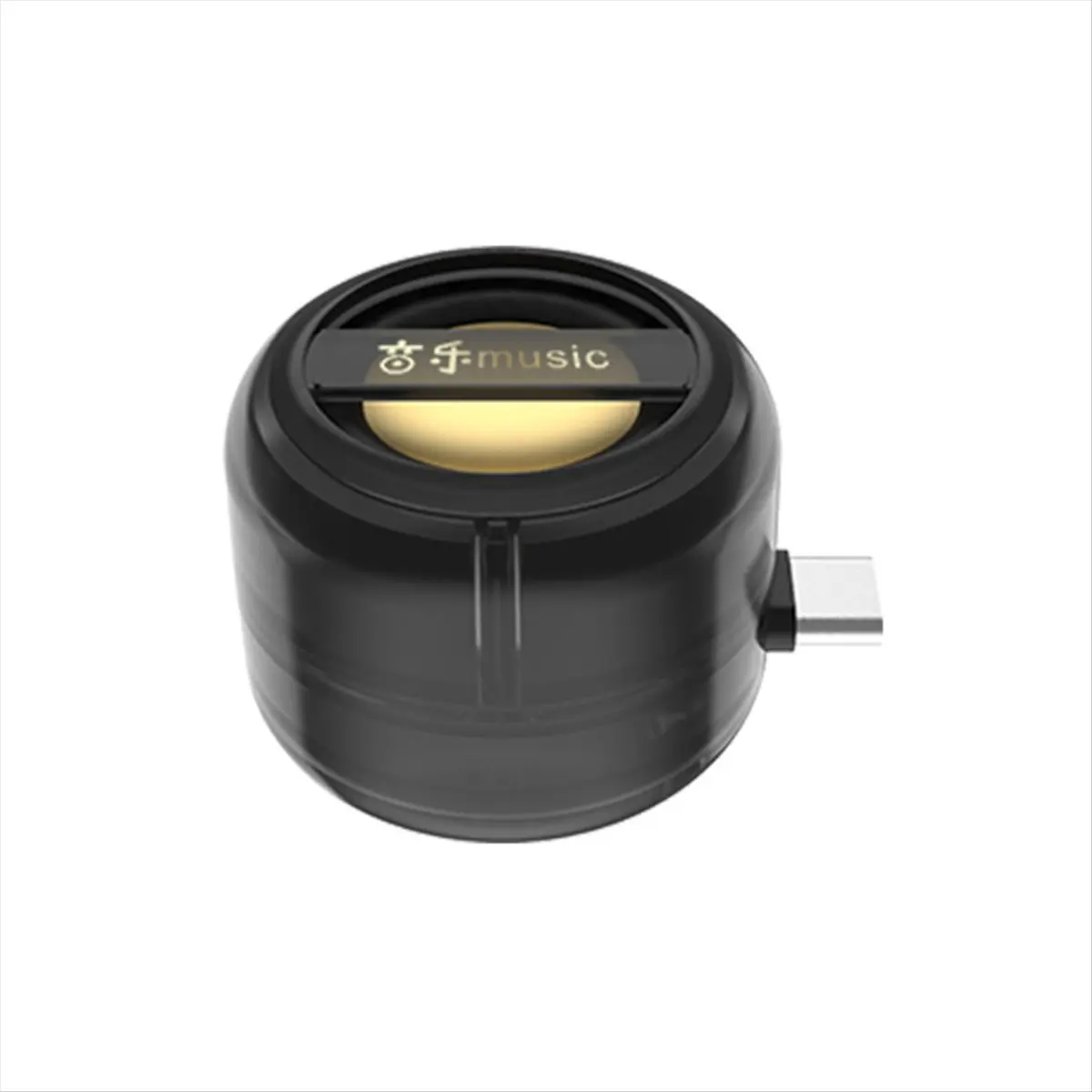 AABFK Portable Mini Speaker Universal Type-C Sound Box Type-C Plug in Mobile Phone Amplifier External Wired Home Clear Black
