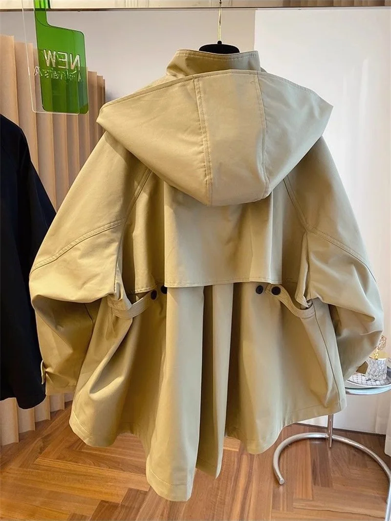 Veste femme coupe-vent printemps automne Version coréenne à capuche dame vêtements d'extérieur loisirs avancé confortable dames Trench Coat
