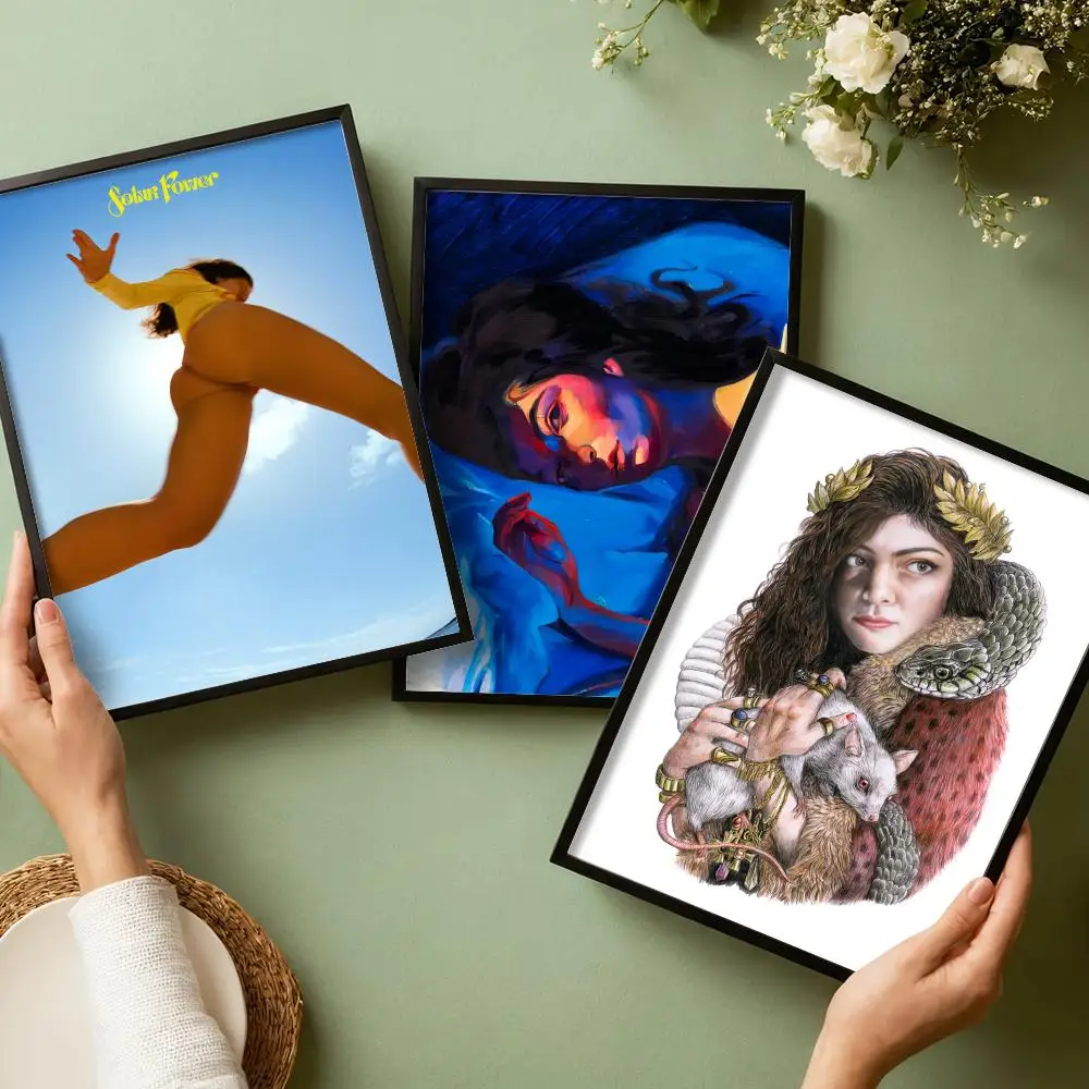 Singer L-Lorde Fourth Album Poster Waterproof Wall Art Sticker for Home Bar Decoration, Self-Adhesive Room Wall Decor Mural