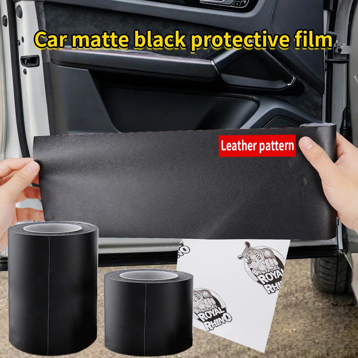 1/3m Matte Black Car Protective Film Anti-scratch Waterproof Rhino Skin Sticker for Car Threshold Protection