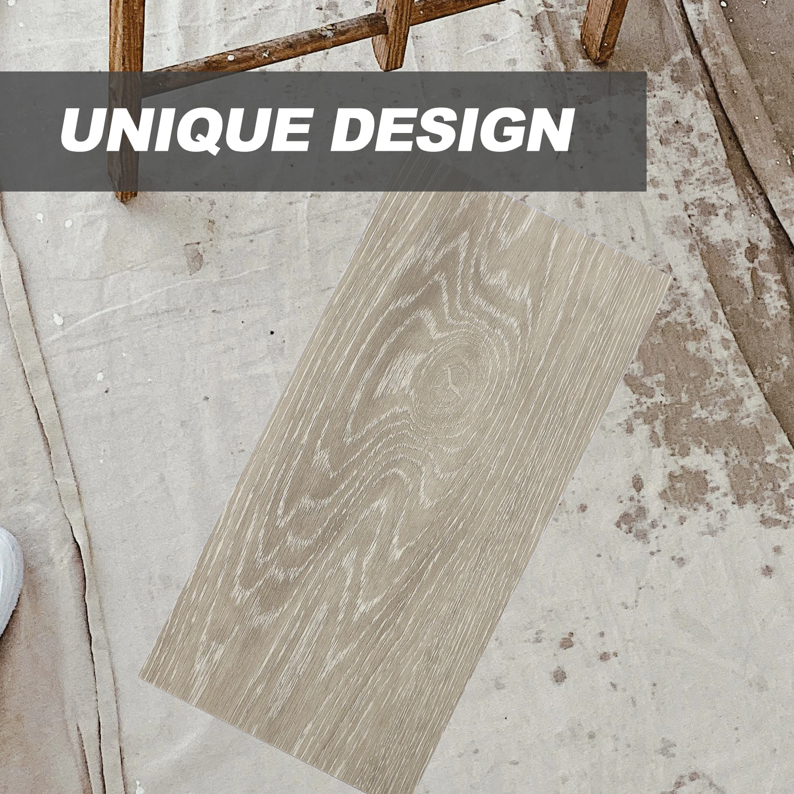 8 Pcs Adhesive Floor Stickers PVC Waterproof Retro Light Brown Bedroom Kitchen Easy Waterproof Flooring Sticker Clean Install