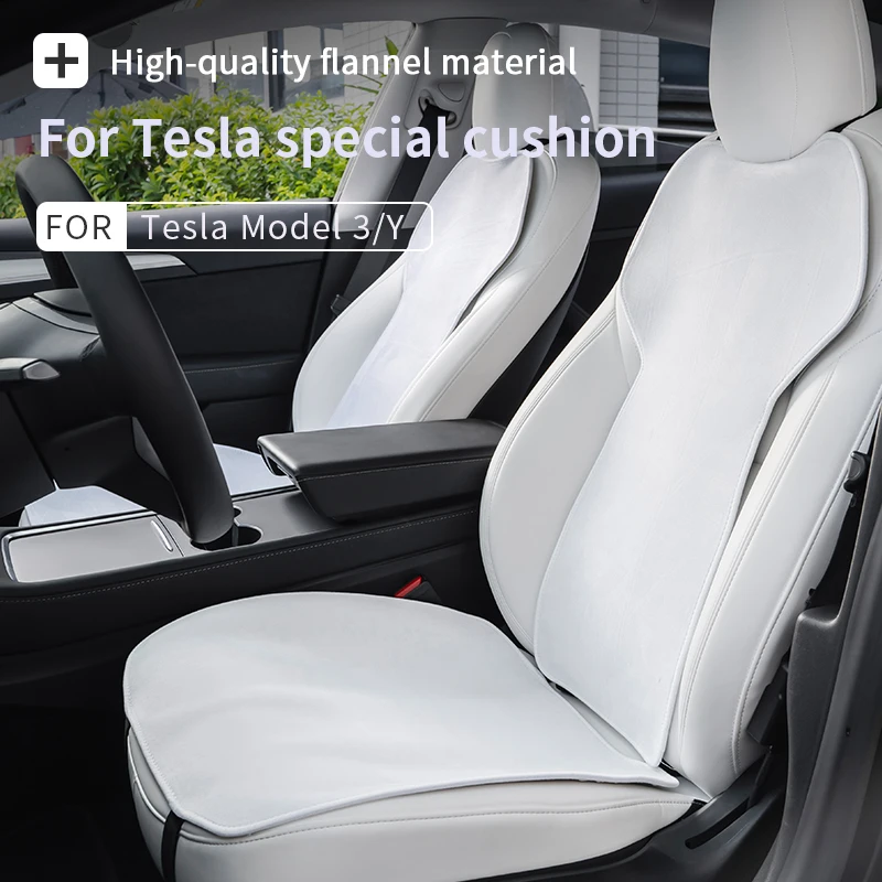 

Seat Cover Cushion for Tesla Model 3 Y Flannel Anti-dirty Anti-kick White Black Special Custom Fit Model3 Interior Accessories