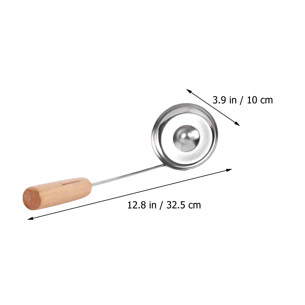 

Stainless Steel Concave-Convex Frying Spoon Wooden Handle Kitchen Cooking Tool Non-Stick Oil Spoon for Home Fried Snack Making