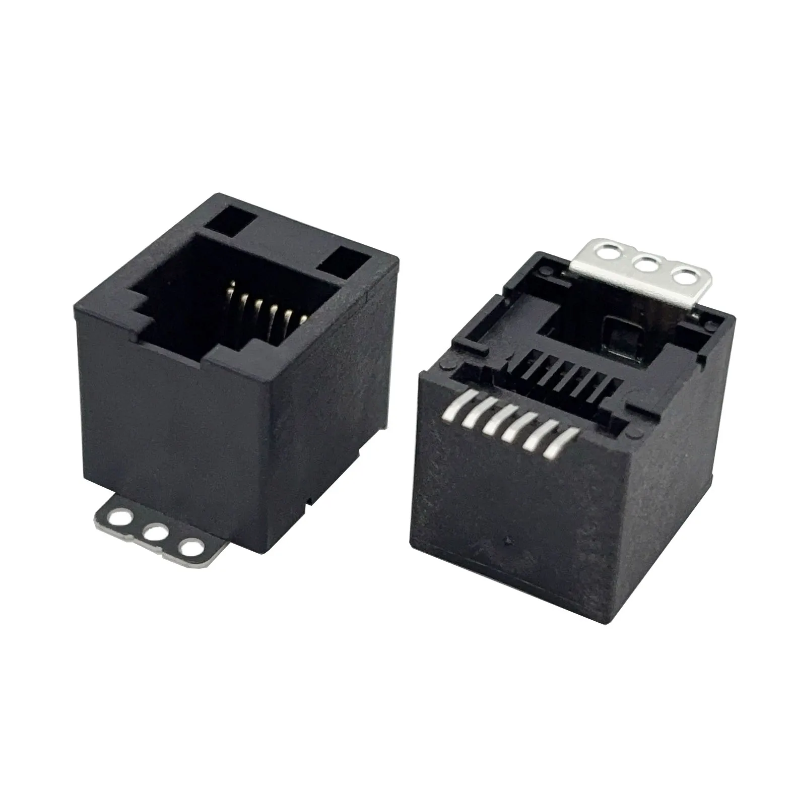

10PCS RJ11 connector with 6P6C socket, 180-degree vertical SMT surface mount type all-plastic network socket