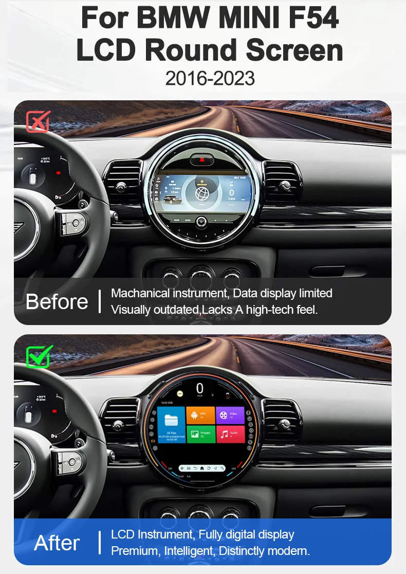 Android auto Car radio Carpaly GPS Navigation Screen+360 panoramic camera For BMW Mini Clubman F54 Cooper D One Original System
