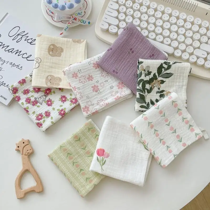 97BE 면 아기 손수건 세련된 수건 유아용 다용도 수건
