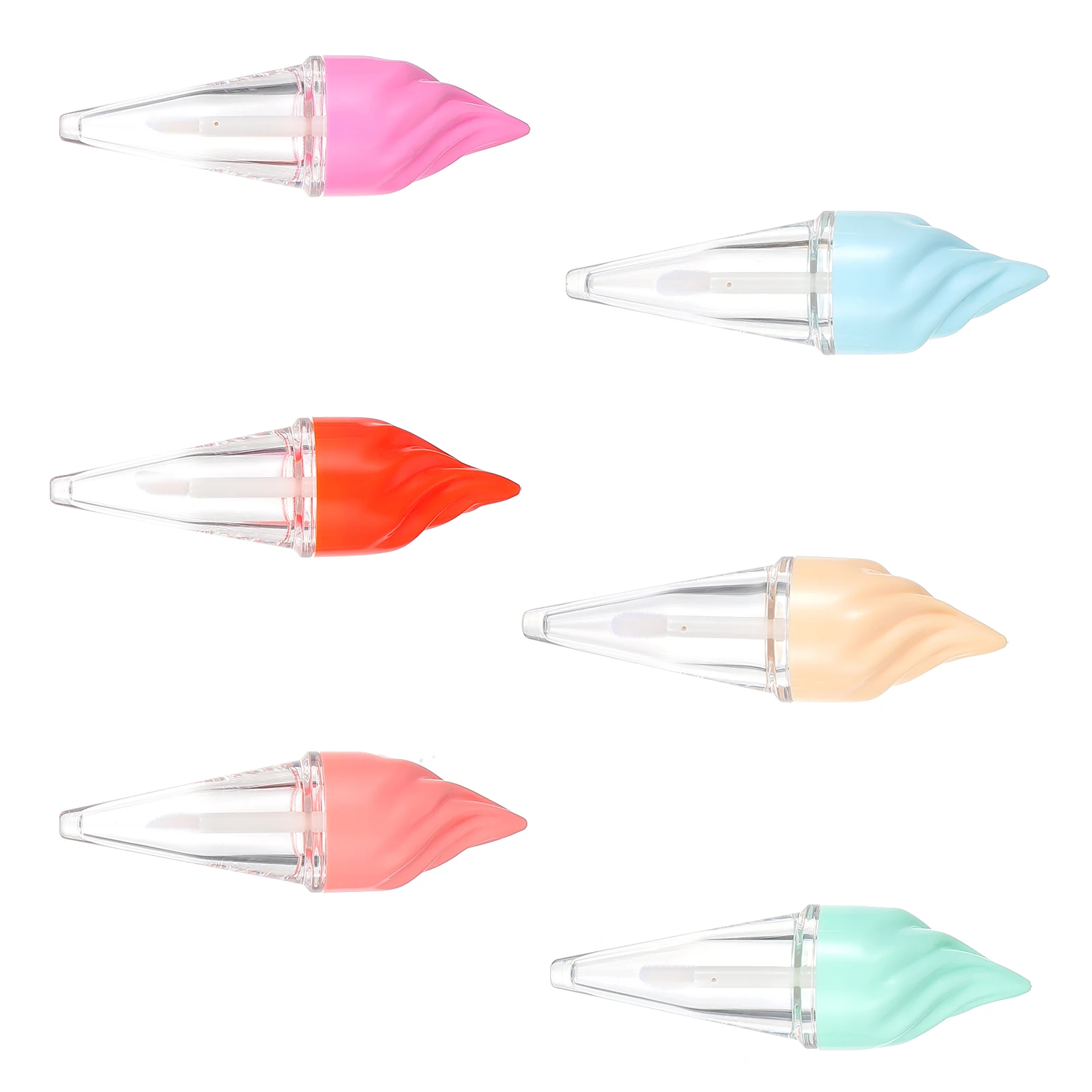 

6pcs Lip Tubes Empty Clear Containers Cute Ice Cream Style Travel Size Lightweight DIY Diy Container Craft
