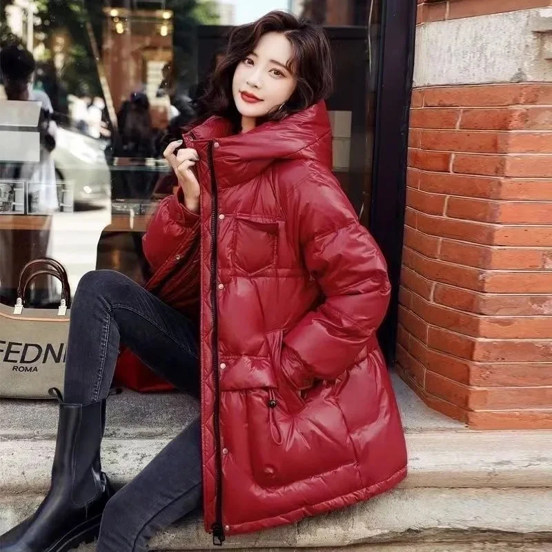 Wash-Free Down Coat Women Parkas 2025 Winter New Explosions Warm Cotton Padded Jacket Long Outerwear Korean Overcoat Ladies Tops