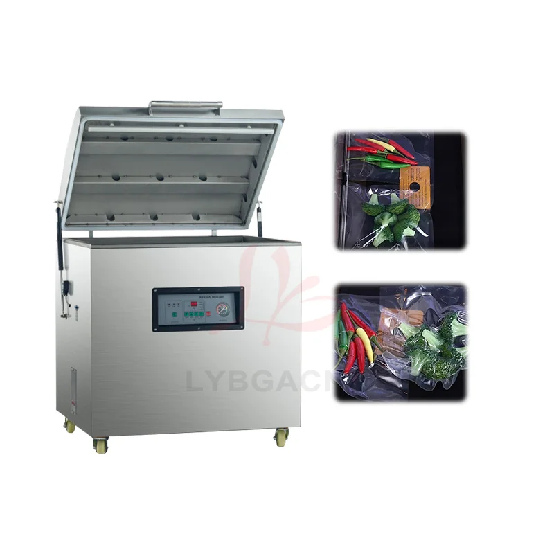 Máquina de sellado de envasado al vacío de LY-800, selladores de alimentos, cámara de vacío de 800x10mm, equipo de embalaje de 436x420x75mm