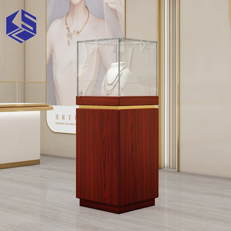 カスタムガラス製ジュエリーショーケースディスプレイキャビネット、ショッピングモール用