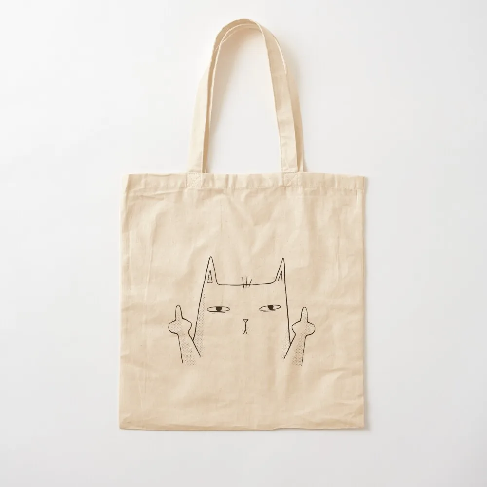 Flip Off Cat, Middle Finger Cat Tote Bag sacs de shopping bags luxury women bag luxury women Reusable bags