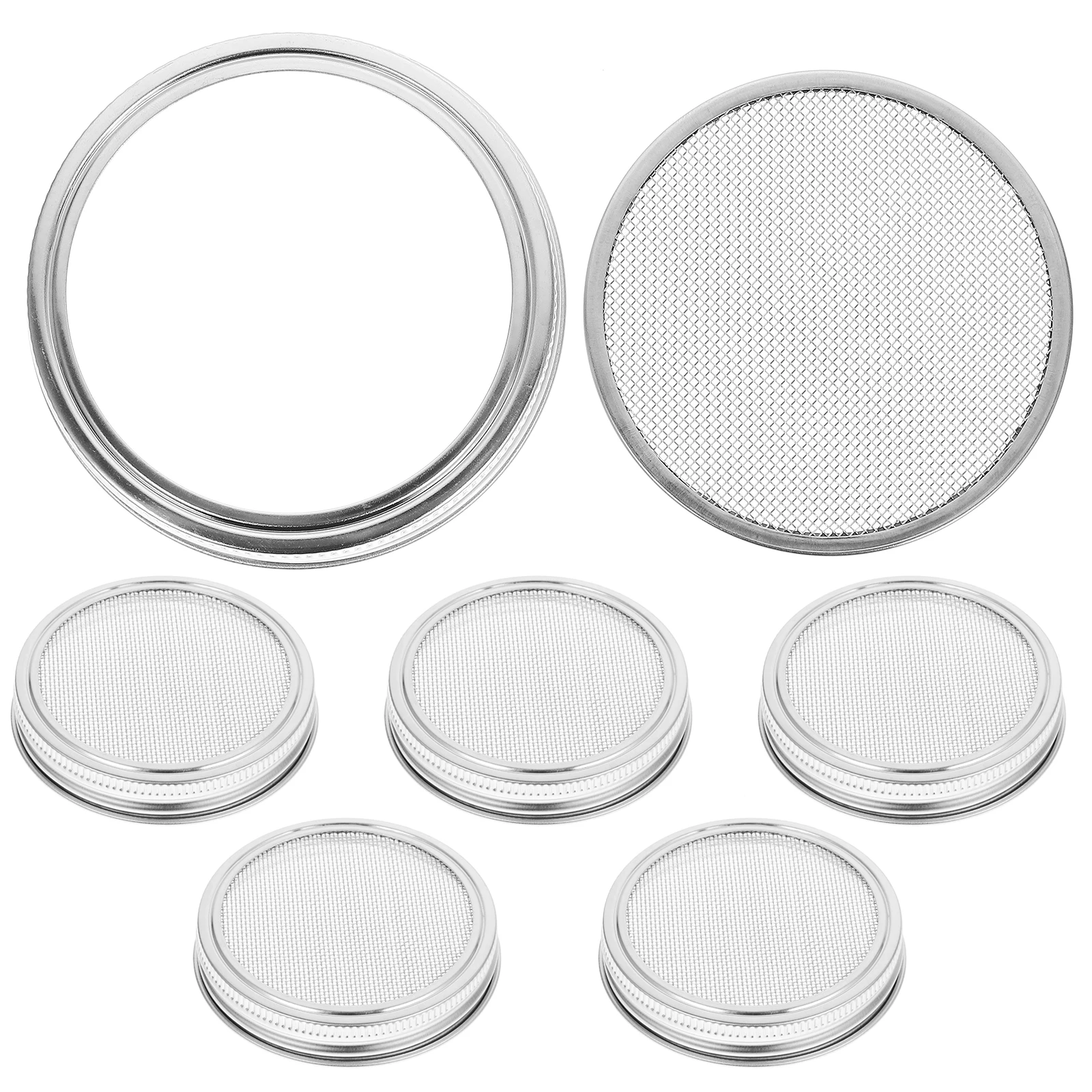 

9pcs Jars Stainless Steel Filter Sprout Cover Sprouting Lids Mesh Growing Propagator