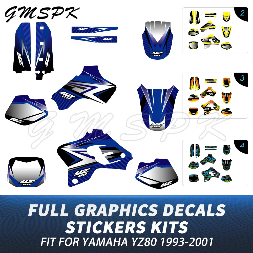 Decor Graphics Background Decals Sticker 29mil 35mil Kits Fit for Yamaha YZ80 YZ 80 1993-2001 1994 1995 1996 1997 1998 1999 2000
