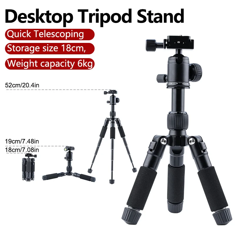 Mini Desktop Tripod Portable DSLR Camera Tripod Stand for DSLR Camera Outside Climbing Live Photography Stand