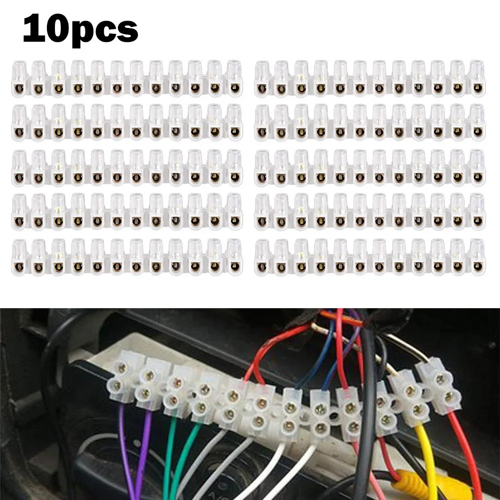 High Temperature Resistance Terminal Block 10PCS 3A 12 Position Dual Row Terminal Strip Screw Terminal Barrier Block