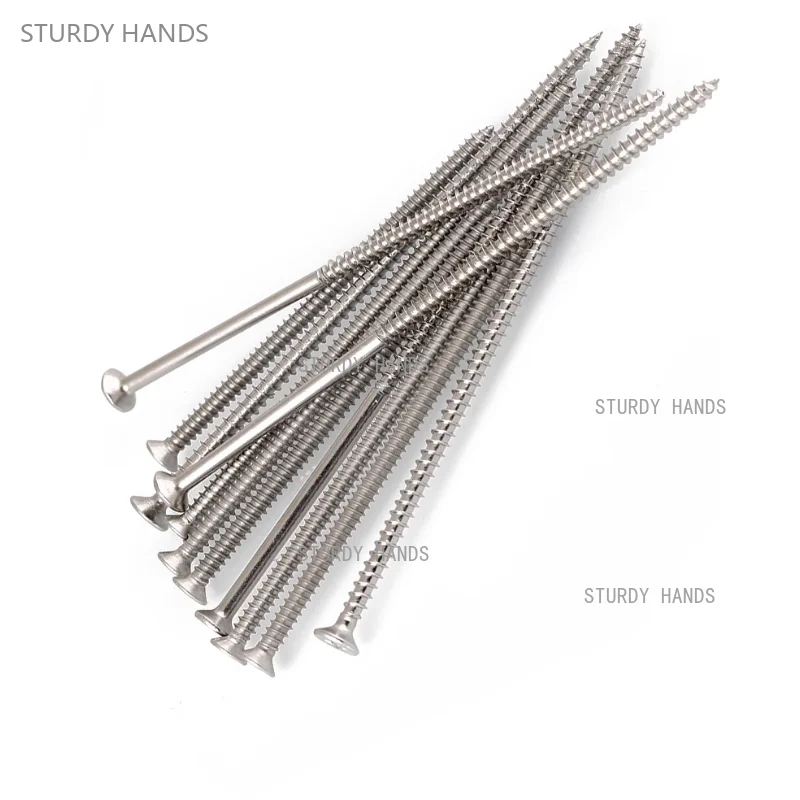 40PCS stainless steel extended countersunk head self tapping screw switch socket long pole wooden screw M4 hardware accessories