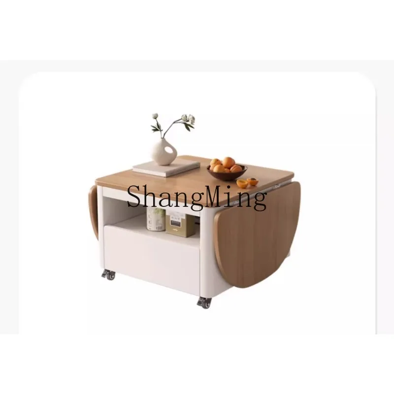 

ZHB folding coffee table dining table dual-purpose movable sofa side cabinet creative multi-functional household small G