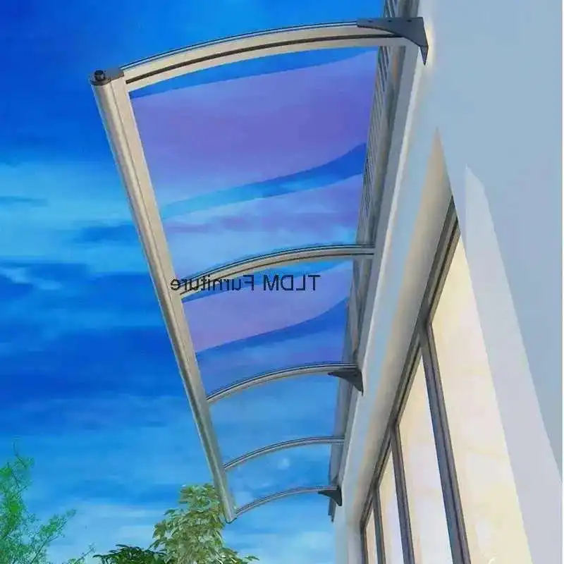 

Nordic Home Window Courtyard Eaves Large Sink Aluminum Alloy Gazebos Rainproof Pergola Transparent Plate Awning Garden Pavilion