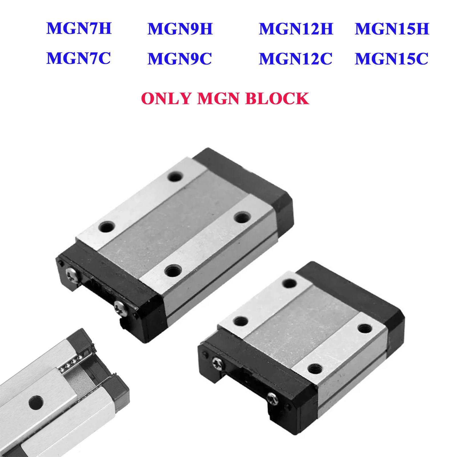 MGN7H MGN7C MGN9H MGN9C MGN12H MGN12C MGN15H MGN15C Carriage Block Fit MGN9 MGN7 MGN12 Miniature Linear Guide For CNC 3D Printer