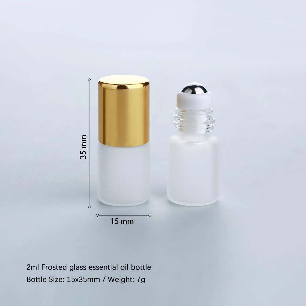 30/50 bottiglie di profumo in vetro smerigliato da 2 ml, mini portatile in movimento a sfera, rotolamento liscio, gadget di erogazione riutilizzabili