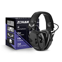 Electronic Ear Protection with Gel Pads for Shooting with 4X Sound Amplification NRR 23dB Reduction Earmuffs
