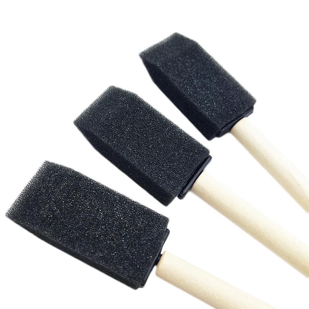 

15pcs 2.5Cm Sponge Paint Brush Wood Handle Lightweight For Drawing Painting Graffiti Art Sponge Paint Tools For Students