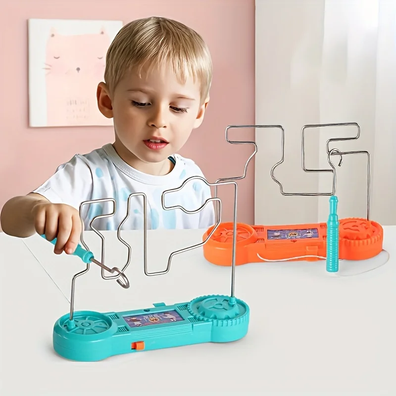 

Electric Shock Touch Maze Game, Bright Color Plastic and Metal Competitive Party Fun Game Science Experiment Toy for Kids Gift
