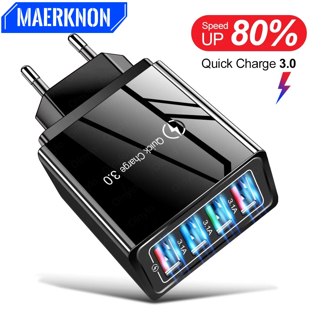 USB Charger Quick Charge 3.0 For Phone Adapter for iPone 12pro 7 Huawei Mate 30 Tablet Portable Wall Mobile Charger Fast Charger