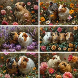Volledige boor 5d diamant schilderij nieuwkomers cavia, kruissteek borduurwerk zak huisdier varken muis mozaïek muis home decor